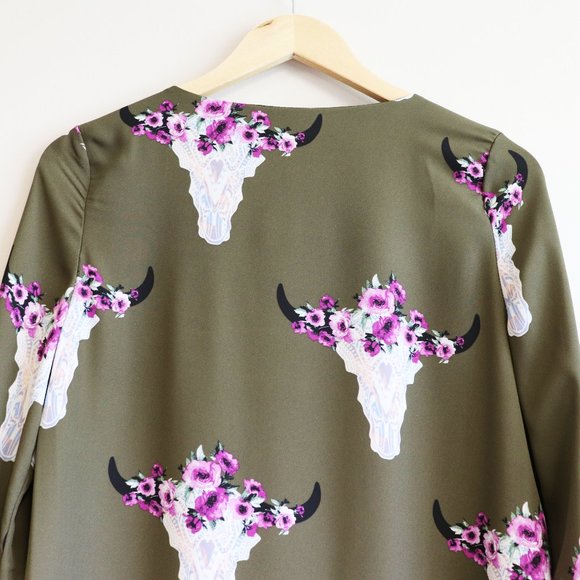 Altar'd State Bull Head Floral Summer Tunic Dress - Picture 9 of 16